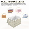 thumbnail image 6 of Yayeee Collapsible Cube Storage Bin with Lid Fabric Closet Decorative Basket with Handles, Green Wildflowers Pattern, 6 of 7