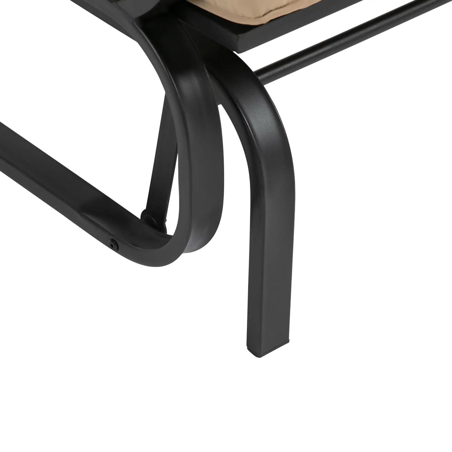 Demi Bonn Outdoor Glider Chairs Swing Glider Rocking Chair, Double Patio Bench, 2 Person Loveseat with Steel Frame, Cushions, Pillow Armrests, Beige