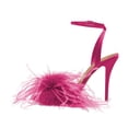 thumbnail image 2 of XYD Women Open Toe Feather Sandals Adjustable Strap Buckles High Stiletto Heels Wedding Party Summer Shoes Size 7 Fuchsia, 2 of 4