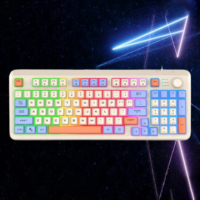 K82 Gaming Keyboard 94 Keys Portable Wired Office Keyboard With Colorful RGB Backlight Mechanical Ultra Silence Keyboard Comfortable Typing Experience For Laptop PC Computer