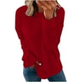 thumbnail image 2 of Going Out Tops for Women Viikei 2025 Fall Womens Tops Plus Clearance Plus Size Tops,Women Long Sleeves Casual Shirts Color Round Neck Sweatshirt Pullover Loose Tunic Tops Red S, 2 of 6