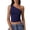 Navy, variant on Women's Sleeveless One-Shoulder Slim Fit Sexy Tank Top Army Green L