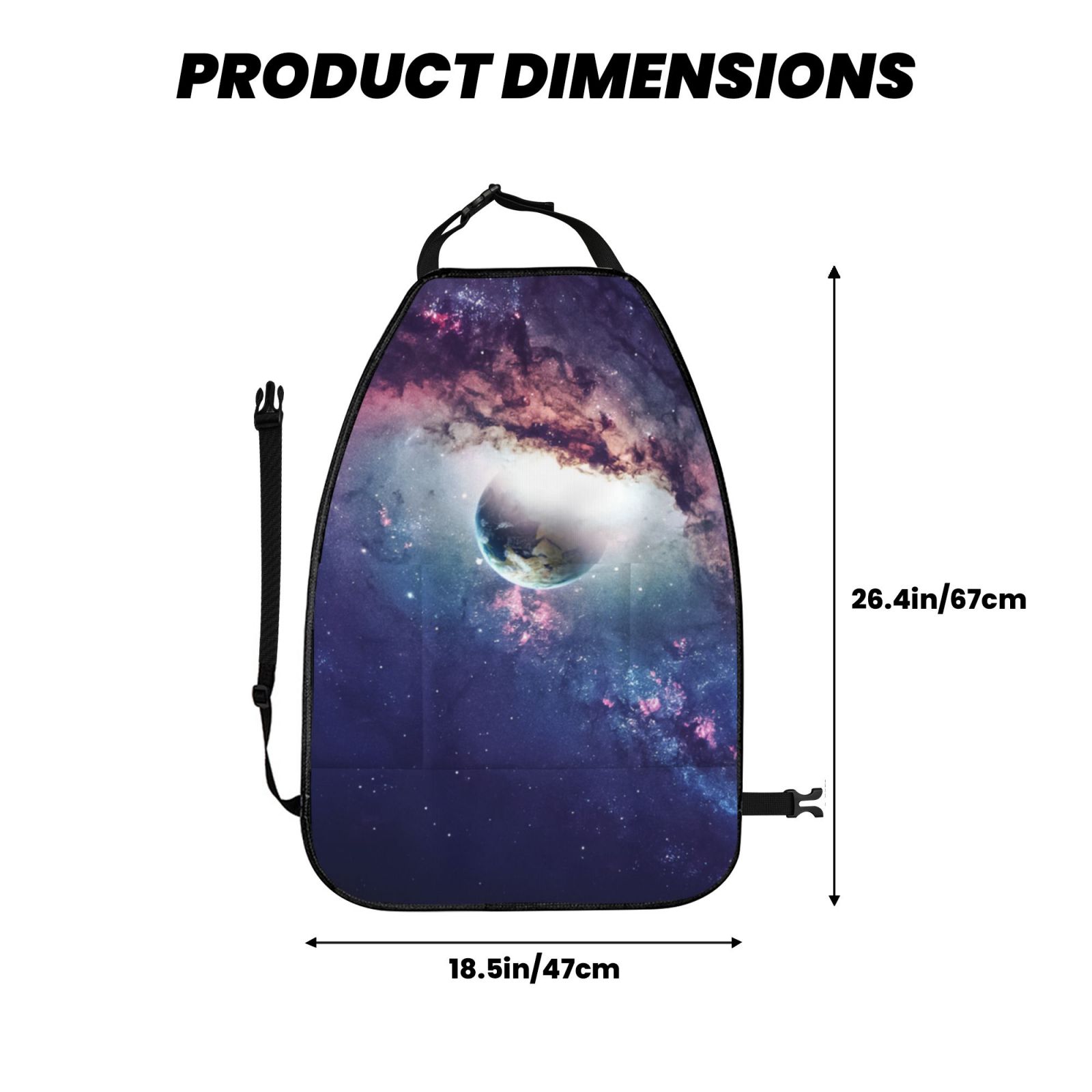 Kdxio Planets Stars And Galaxies Print 2 Pack Car Kick Mat Seat Cover Back Protector Mat with Pockets for Organizer Backseat Protector and Storage Anti Kick Pad for Vehicles