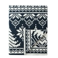 thumbnail image 4 of Truly Soft Cozy Fair Isle 100% Microfiber Polyester  50x70 Throw Blanket in White and Navy, All Season, Adult Size, OEKO-TEX Certified, 4 of 6