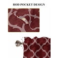thumbnail image 6 of Deep Red Morocco Living Room Curtains 2 Panel, Retro Farmhouse Quatrefoil Plaid Cafe Window Treatment, Farmhouse Bedroom Bathroom Kitchen Curtains Drapes 104"x54", 6 of 6