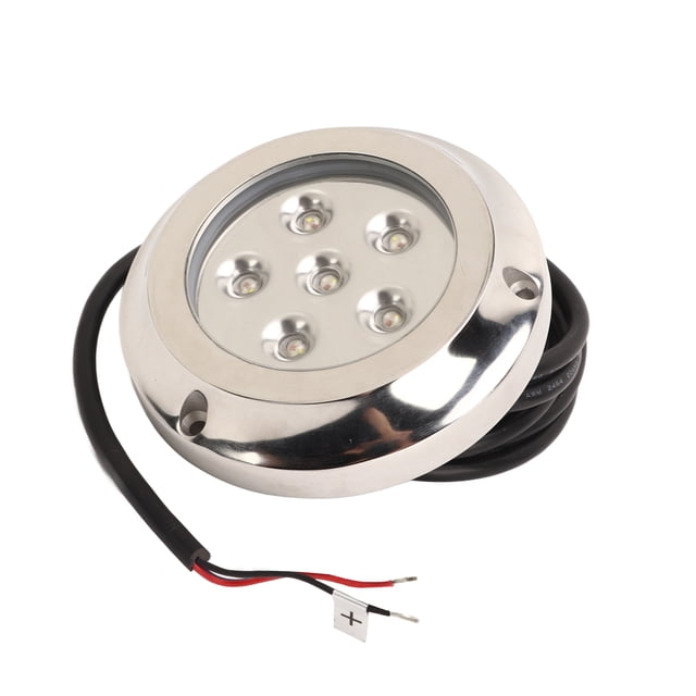 6LED Luz Subacuática Para Yate De Barco, 12V 24V Acero Inoxidable 10 ° ángulo De Iluminación Impermeable Agua De Mar Cola Cúpula Piscina Lámpara(Blue)