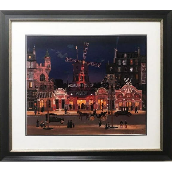 Michel Delacroix "Moulin Rouge" Framed Lithograph Art Generic