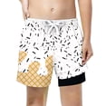 thumbnail image 2 of Huowey Boys Youth Summer Shorts Wide Leg Liner Drawstring Elastic Waist Gradient Ice Cream Print Outdoor Beach Comfortable Knee Length Casual Shorts Lightweight Swim Trunks,White,7 Years, 2 of 4