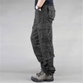 thumbnail image 3 of Men's 8-Pocket Slim Fit Cargo Pants, Casual Jogger Work Trousers Lightweight for Hiking, Outdoor and Utility Wear,Army Green,29, 3 of 5
