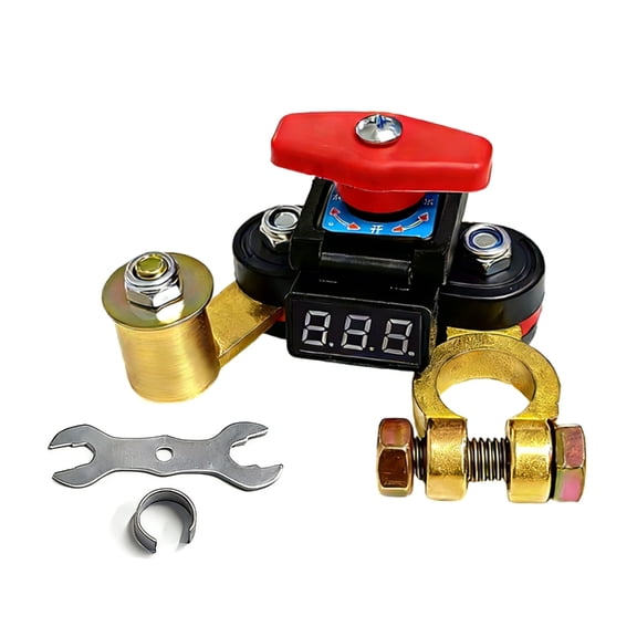 7829 Car Battery Power Cut-Off Switches Breaker With Voltage Display Disconnect Switches For Automotive Electrical Safety