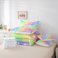 thumbnail image 6 of Homewish Bow Initial Letter J 7-Piece Twin Bedding Sets,Kawaii Stars Loves Print Bedding Comforter Set,Rainbow Stripes Sheet Sets For Princess,Breathable Bedroom Decoration Reversible, 6 of 8