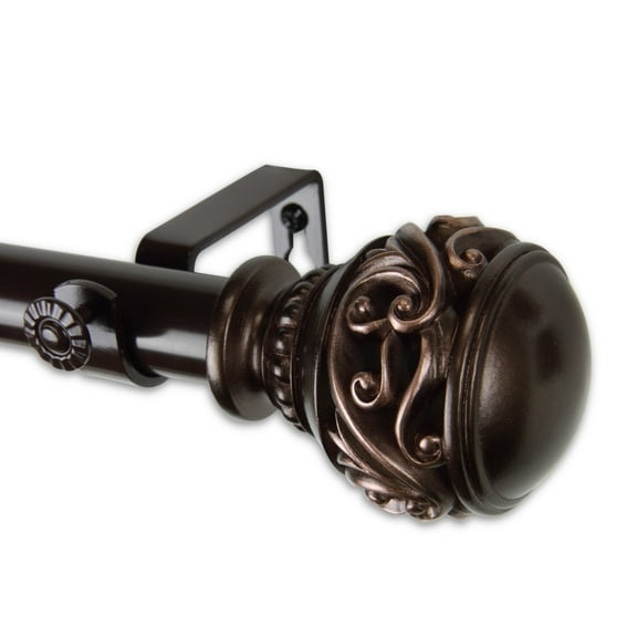 Leon Curtain Rod 1" OD 48-84 inch - Bronze