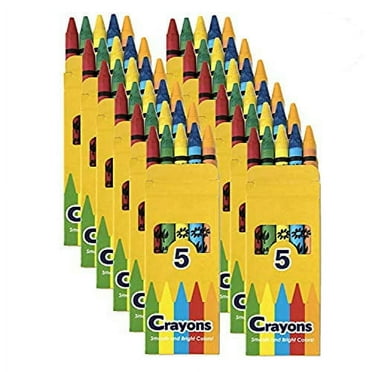 Trailmaker - 24 Pack, Wholesale Bright Wax Coloring Crayons, 5/Box in Assorted Colors
