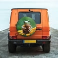thumbnail image 2 of Fotbe Tree Frog Sitting On Sunflowes Spare Tire Cover Thickening Universal Fit for Jeep, Trailer, RV, SUV, Truck, Tough Tire Wheel Soft Cover-16 inch, 2 of 8