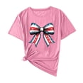 thumbnail image 1 of Camisas de Manga Corta para las Mujeres Moda Casual Impresión Cuello Redondo Suéter Tee Blusas, 1 of 7