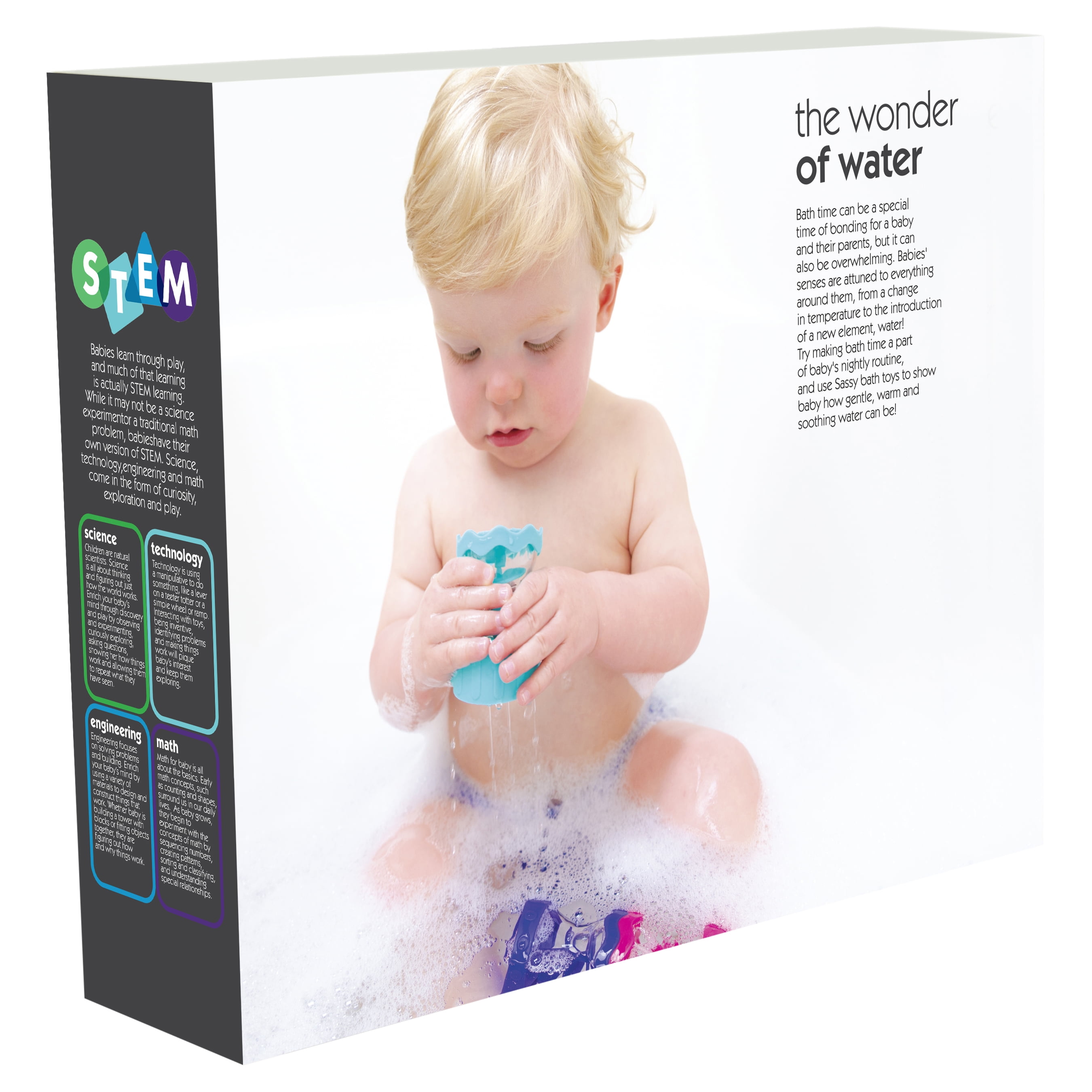 Sassy 8 PC Rain Barrels Connecting Funnels Bath Toy for All Children Ages 3-24 Months