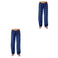 thumbnail image 1 of Jumpingount Pantalón largo de poliéster para mujer, informal, Flexible, a cuadros, para el hogar, suelto, para niñas, para dormir, azul oscuro, Azul oscuro METRO 2piezas, 1 of 6