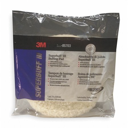 3m Compound Pad,Double Sided,9 In,Wool 05703 05703 ZO-G1399526