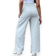 thumbnail image 3 of Women's Grey Wide‑Leg Joggers – Elastic Drawstring Waist, Y2K Sports & Casual Streetwear Pants, 3 of 12