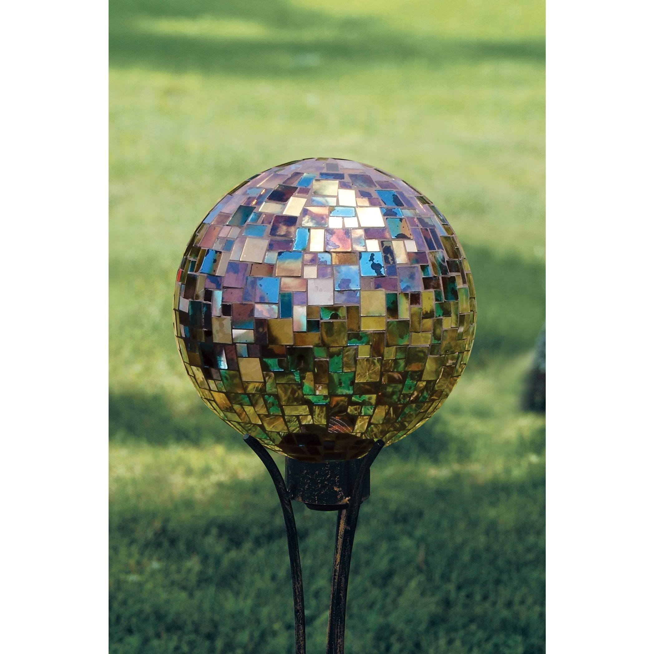Home & Garden BLUE MOSAIC DECO GAZING BALL Glass Hand Blown 65688