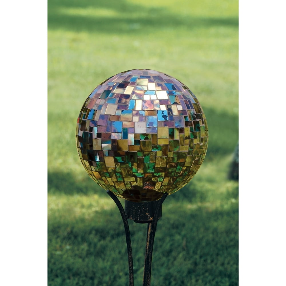 Home & Garden BLUE MOSAIC DECO GAZING BALL Glass Hand Blown 65688