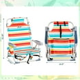 thumbnail image 4 of Tcbosik Folding Beach Chair for Adults, Lightweight Camping Chair with 5-Position Adjustable Backrest, 32"H Portable Lawn Chair with Towel Bar, Cooler Pouch and Side Pockets, Rainbow Stripes, 4 of 10