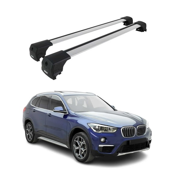 Alu Roof Racks Cross Bars Luggage Carrier for BMW X1 F48 2016-2022 Silver 2Pcs