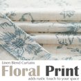thumbnail image 3 of Visillo Valance Jinchan Floral de Lino 36 cm Azul sobre Beige para Ventanas, 3 of 7