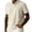 Khaki, variant on Shirt for Mens Casual Textured Knit Herringbone Jacquard Short Sleeve Collared Top Lightweight Breathable Solid Color Tee