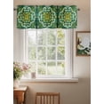 thumbnail image 2 of Green Yellow Flower Ethnic Curtain Valances for Windows, Boho Vintage Abstract Kitchen Valance Window Treatment, Light Filtering Block Curtains for Bathroom/Bedroom/Living Room 60'' x 18'', 2 of 9