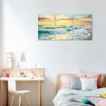 thumbnail image 4 of ZHONGYUTONG Sunset Beach Wall Art 3 Pieces Ocean Waves Pictures Seascape Paintings Prints Home Decor for Bathroom Living Room Framed (11.00" x 14.00" x 3PCS), 4 of 6