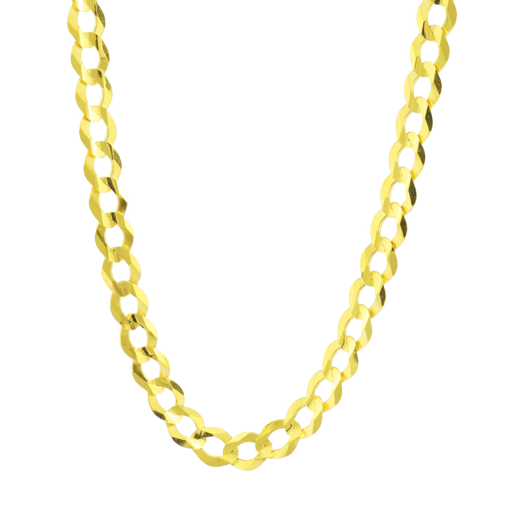 Nuragold - 14k Yellow Gold Solid 8mm Cuban Curb Link Chain Pendant
