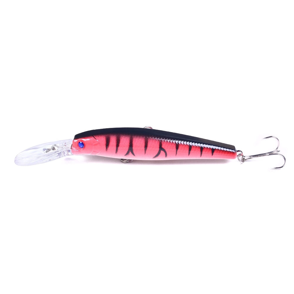 HENGJIA Minnow Bass Fishing Lures, Jerkbait Lure Set Hard Baits Crankbait for Catfish Walleye Trout Fishing Bait 4Pcs/kit,4.92'' 0.49oz