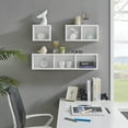 thumbnail image 3 of Danya B. Bauhaus Floating Geometric Cubby Wall Shelves - Set of 3 Sizes - White, 3 of 11