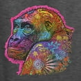 thumbnail image 2 of Colorful Neon Gorilla | Dean Russo Art Animal Lover Mens Long Sleeve Shirt, Heather Black, X-Large, 2 of 6