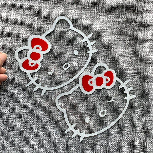 1 Pieza De Pegatina Reflectante Para Hello Kitty Motocicleta Coche Calcomanía Cubierta Arañazos Casco Portátil Equipaje Monopatín