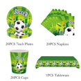 thumbnail image 3 of Decoración para fiesta de cumpleaños de fútbol, vajilla con temática deportiva de fútbol para niños, juego de vasos, platos, pancartas y globos para recuerdo de niño, 3 of 5