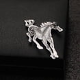 thumbnail image 4 of Broche pequeño y liso con forma de caballo, estilo Art Déco, para bodas, en plata y oro., 4 of 9