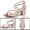 Pink, variant on Unique Bargains Women's Open Toe Sandal Glitter Crisscross Strap Chunky Heel Sandals