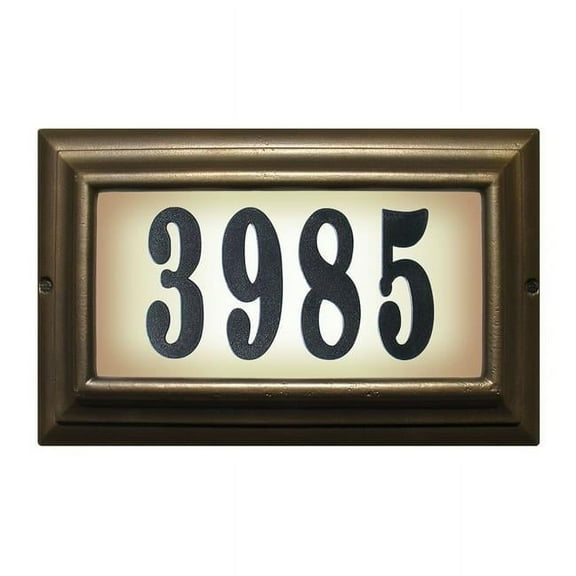 15 in. Edgewood Large Do It Yourself Kit Lighted Address Plaque in Oil Rub Bronze Frame Color