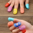 thumbnail image 2 of Silicone Thimbles 5 Pack Hollow Breathable Finger Sleeves for Sewing DIY Crafts and Needlework, 2 of 7