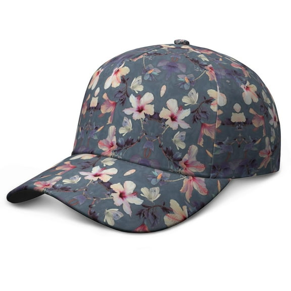Vintage Wildflower Baseball Cap – Artistic Floral Dad Hat with Country Bloom and Nature Watercolor Pattern, Comfortable Adjustable Snapback
