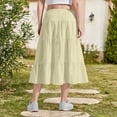 thumbnail image 6 of Lutiedan Girls' Maxi Skirts Tiered Elastic Waist Drawstring Flowy Skirts Ruffle Pleated Casual Summer Long Skirts Size 3-15, 6 of 7