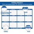 thumbnail image 4 of 2026 Wall Calendar, Large Reversible Horizontal&Vertical Laminated Yearly Calendar-1 Page Poster Wet & Dry Erase Wall Hanging Calendar 12 Month Annual Planner for Office/Family/ Fitness (24*36in), 4 of 7