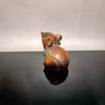 thumbnail image 3 of Happy cute little mouse wood carvings Carved statue room Decoration home gift, 3 of 4