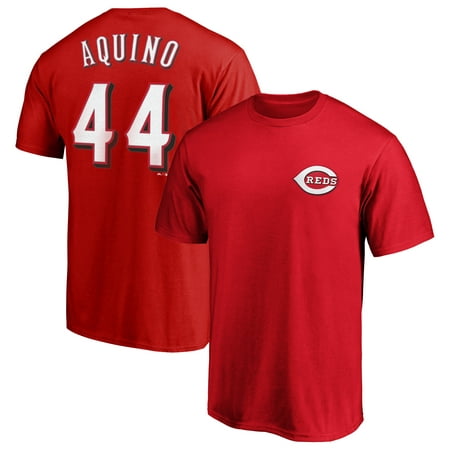 Aristides Aquino Cincinnati Reds Majestic Official Player Name & Number T-Shirt -