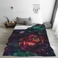 thumbnail image 5 of Salouo Red And Green Carnation Print Bed Blankets,Flannel Blanket Comfortable Air Conditioning Blanket Lightweight Blanket for Sofa Bed Travel & Couch -60"x50", 5 of 8