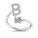 thumbnail image 1 of Anillo creativo de 26 letras con microdiamantes ajustable de Europa y Estados Unidos, anillo de joyería de la A a la Z en inglés, 1 of 6