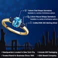 thumbnail image 2 of Gem Stone King 18K Yellow Gold Plated Silver Swiss Blue Topaz and Blue Sapphire Engagement Ring for Women | 1.44 Cttw | Oval 7X5MM | Gemstone November Birthstone | Size 9, 2 of 6
