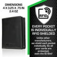thumbnail image 4 of ID Stronghold "Waltlet" Unisex Bifold Leather RFID Blocking Wallet, Black, 4 of 5